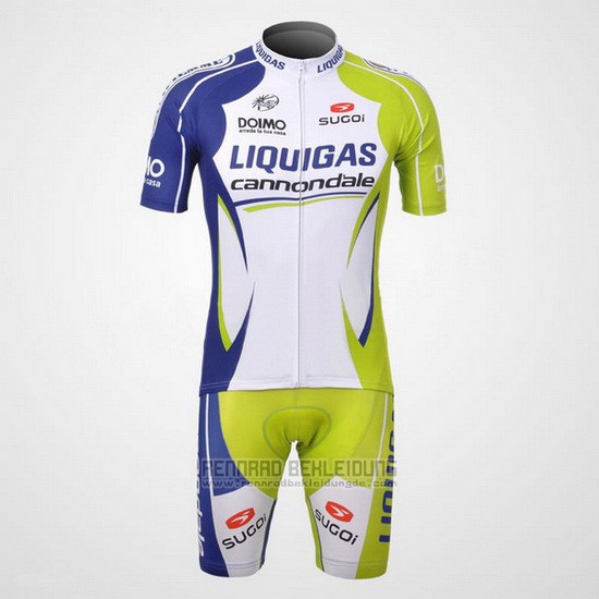 2012 Fahrradbekleidung Liquigas Cannondale Grun und Wei Trikot Kurzarm und Tragerhose - zum Schließen ins Bild klicken